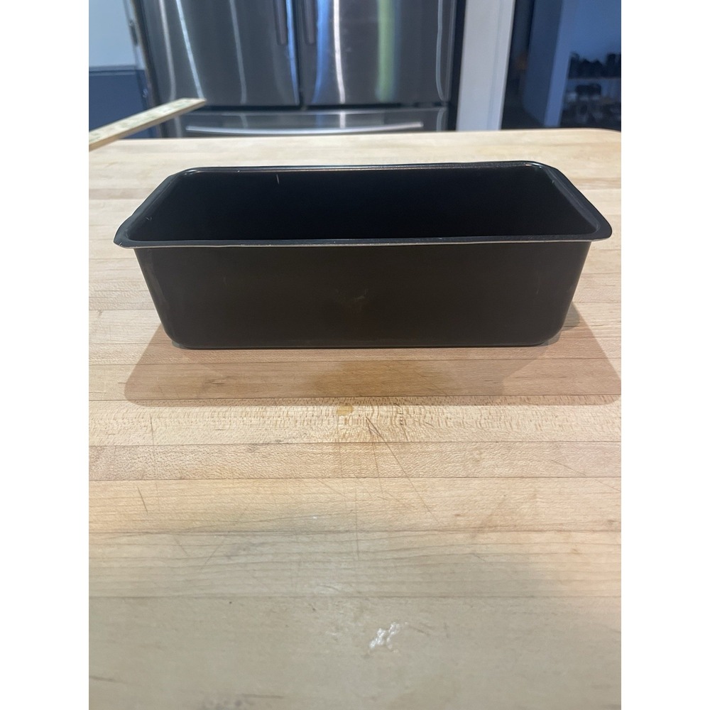 VTG MIRRO ALUMINUM Small Black RECTANGULAR Bread BAKING PAN Made In USA